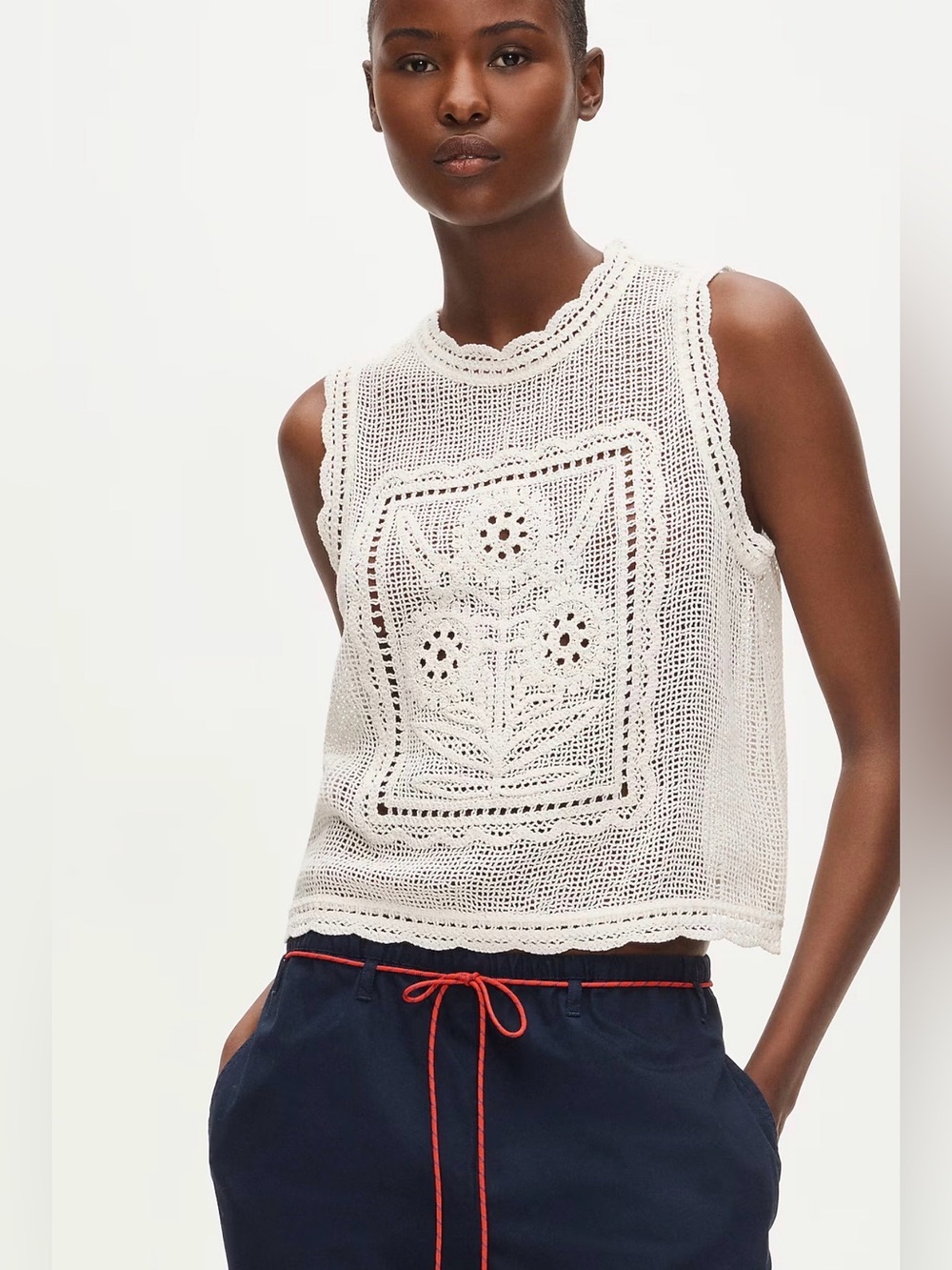 J CREW Crochet floral tank top CV831 $110